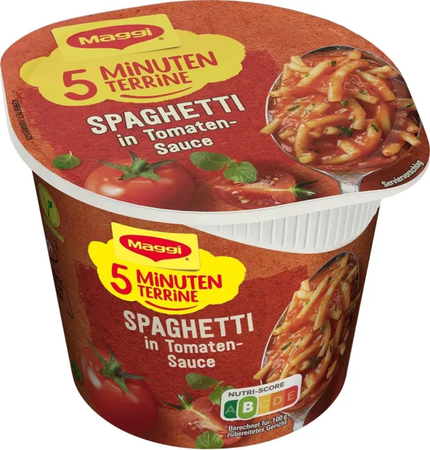 Maggi 5 minuti terrine spaghetti salsa di pomodoro piatto pronto 6x 80 g NUOVO MHD 5/24