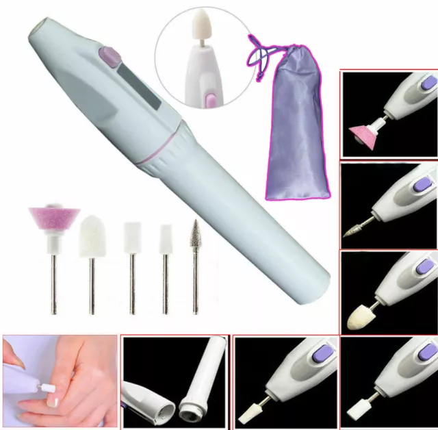 Elektrische Maniküre Pediküre Nail Art Schönheitspflege Datei Polieren Bohrer Werkzeug Kit Set 3