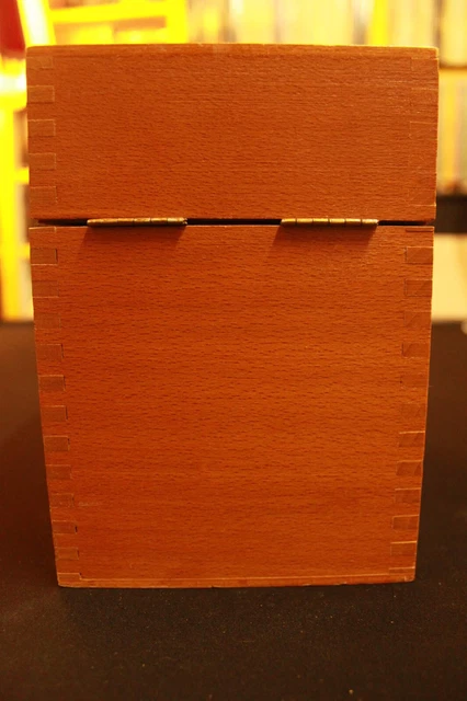 Boîte à Fiches De Bureau En Bois - Coffret Rangement Vintage 12,5x22x18cm