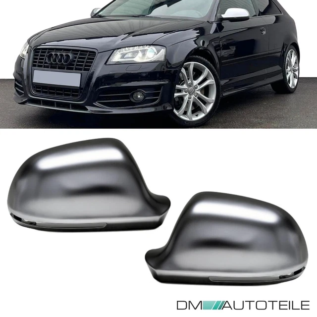 SET SPECCHIETTI RETROVISORI ESTERNI alluminio opaco cromo adatto per Audi A3 8P A4 B8 A6 C6 Q3 S RS