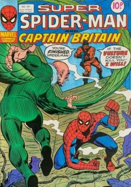 Super Spider-Man Captain Britain #241 Sept 21 1977 Bronze Age Marvel Comics VG+