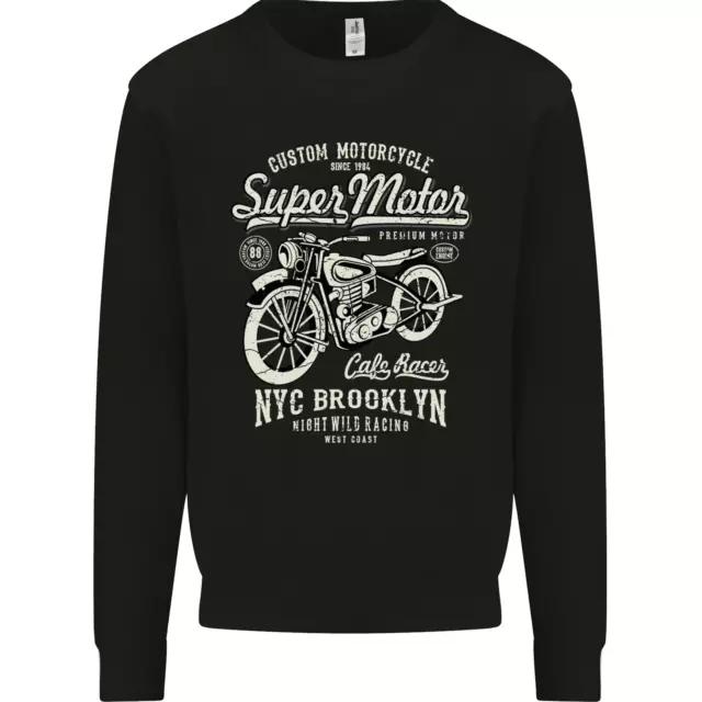 Super Motor Cafe Racer Motorcycle Biker Mens Sweatshirt Jumper