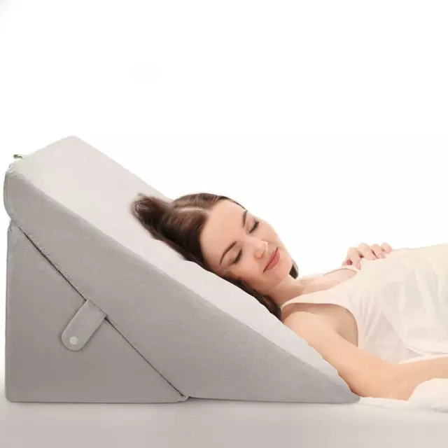 Bed Wedge Pillow, Adjustable Folding Memory Foam Sleeping Pillow Incline