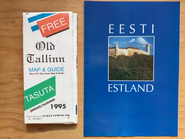 1995 Prospekt und Stadtplan von Estland Tallinn gebraucht