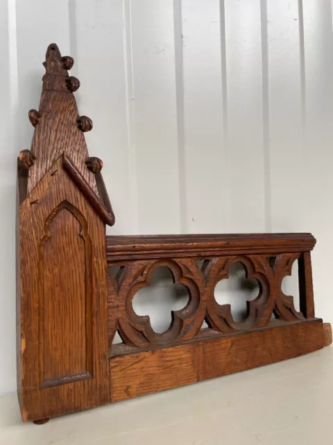 A Beautiful French Architectural Gothic revival church Crown/finial carved oak 2