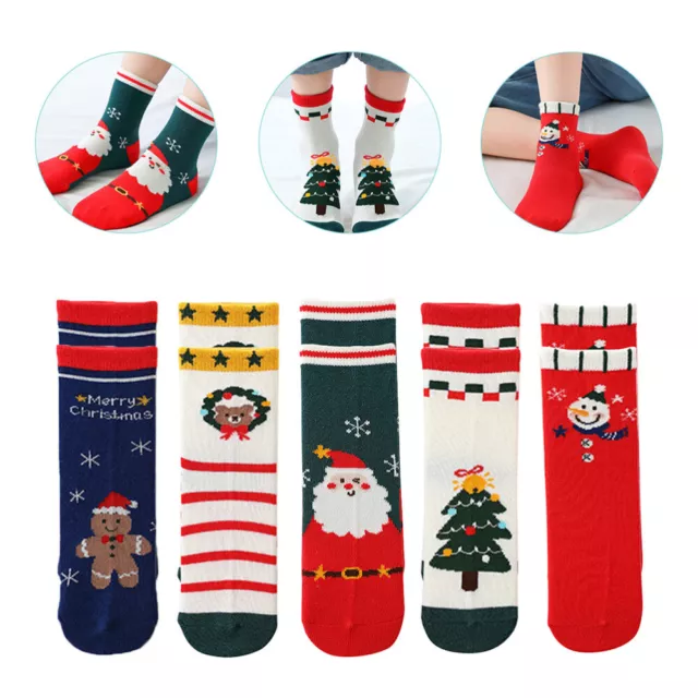 5 Pairs Children's Socks Kids Ankle Funny Christmas Boy Fashion