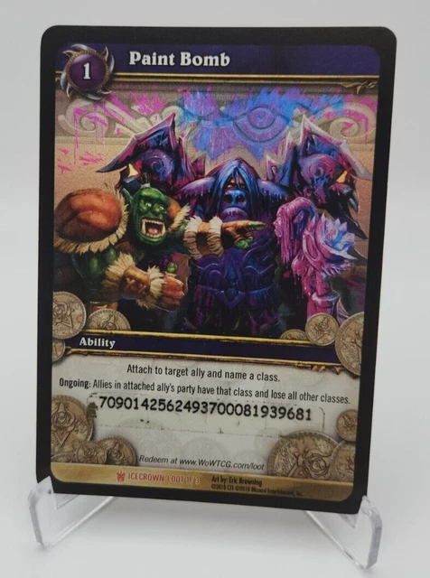World of Warcraft - Paint Bomb Loot Card - WoW TCG - Icecrown Loot - 1/3 - USED