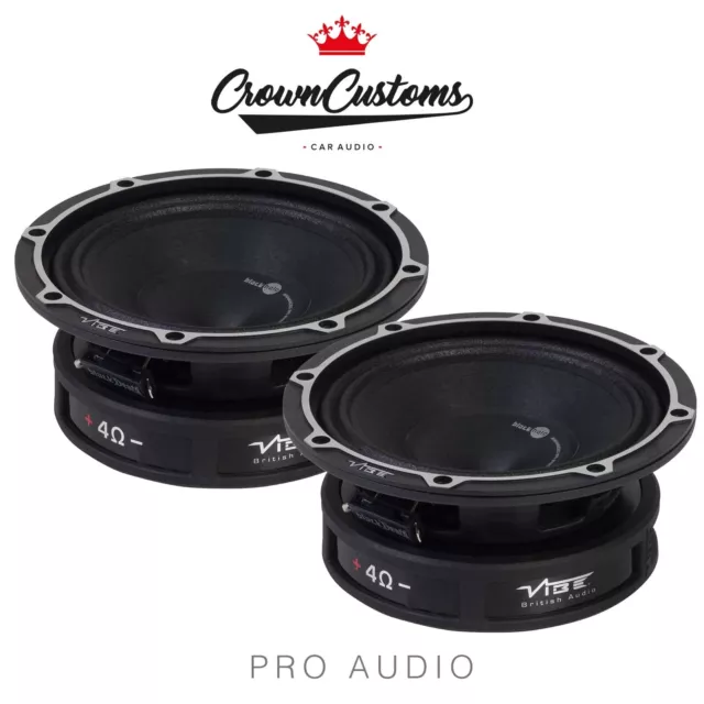 Par De Altavoces De Coche De Audio Pro Vibe 6.5" Blackdeath Pro Rango Medio 525 Vatios Max Pro