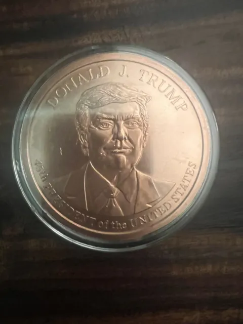  5 Oz President Donald J Trump .999 Copper Round Coin Made In Usa Free Capsule