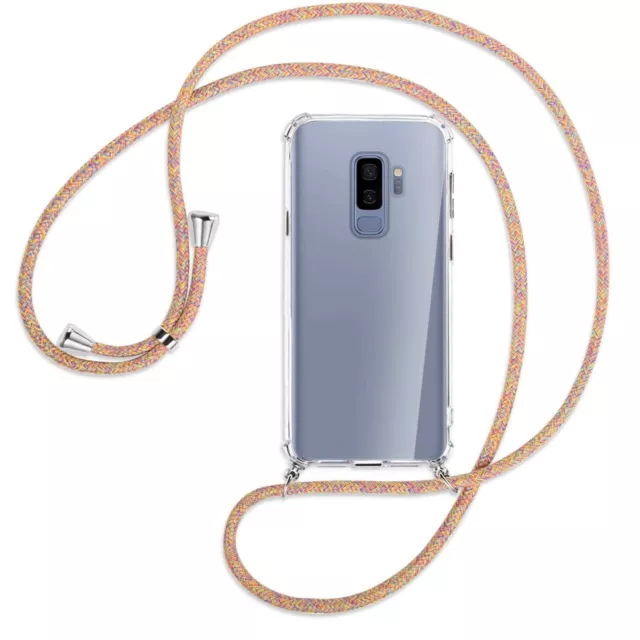 Collier pour Samsung Galaxy S9+ S9 Plus arc en ciel (A) Etui Coque avec cordon