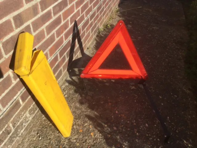 Vintage AA Heavy Duty Red Warning Triangle
