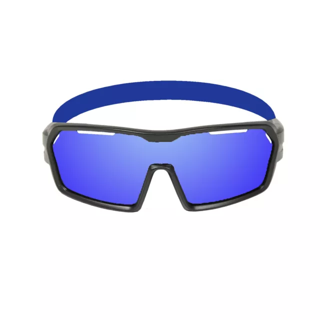 OCEAN CHAMELEON Floating Sunglasses Kiteboarding Surf Shiny Black & Blue Lens
