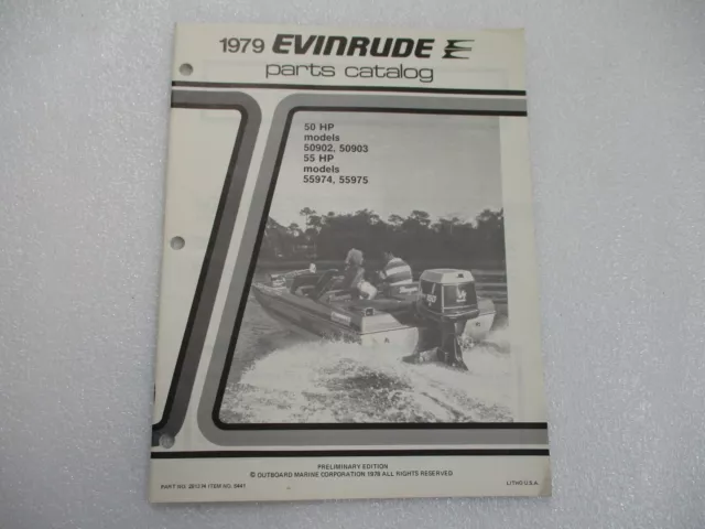 Evinrude Parts Catalog 1979 50 / 55 HP Part Number 281374