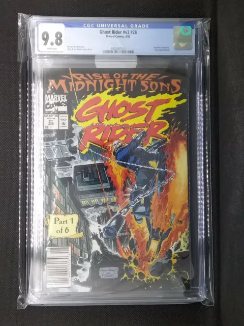 Ghost Rider #28 CGC 9.8 1992 HTF Newsstand Variant! 1st Lilith Midnight Sons