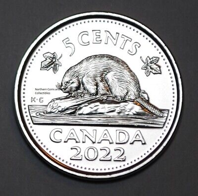 Canada 2022 5 cents UNC Five Cents BU Canadian Nickel From Mint Roll