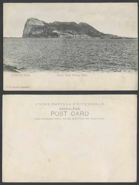 Gibraltar Old U.B. Postcard THE from PUNTA MALA Panorama General View V.B. Cumbo