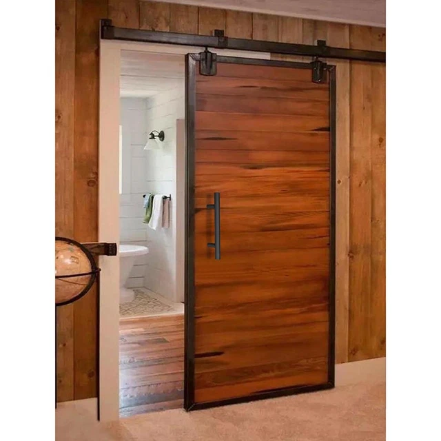 12" Matte Black Sliding Barn Door Pull Flush Handle Gate Hardware Set Cast Iron 10
