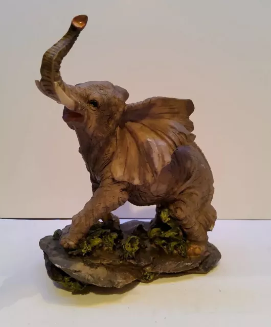 Vintage 1990s Resin Mayrich African  Elephant Figurine 6x5 inches Estate