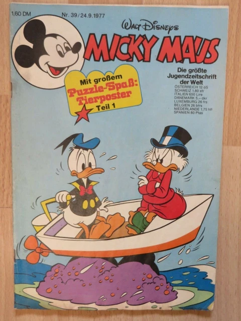 Micky Maus Nr. 39 vom 24.09.1977 komplett mit Beilage & Schnipp von Walt Disney