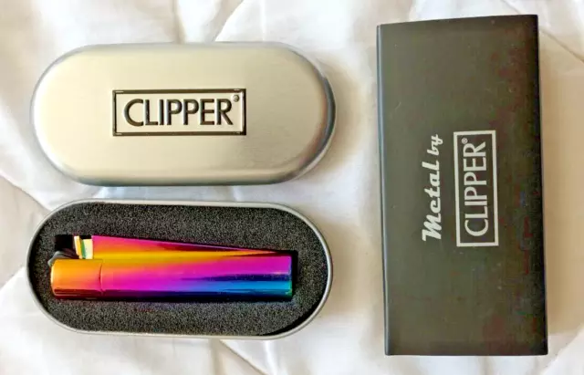 Briquet Clipper avec étui métallique - Couleur Argent 3