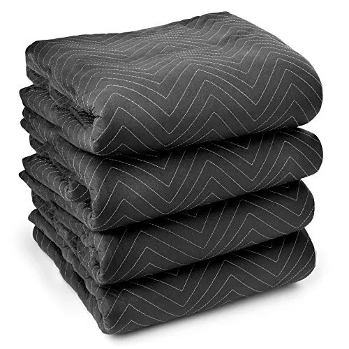 4 Moving & Packing Blankets - Ultra Thick Pro - 80" x 72" (65 lb/dz weight) -...