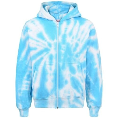 Bambine Stampa Blu Cappuccio Pile Zip Stile Cerniera Età 5-13 Anni