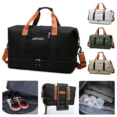 19" Waterproof Sports Gym Bag Travel Duffel Bag with Wet Pocket Shoe Compartment