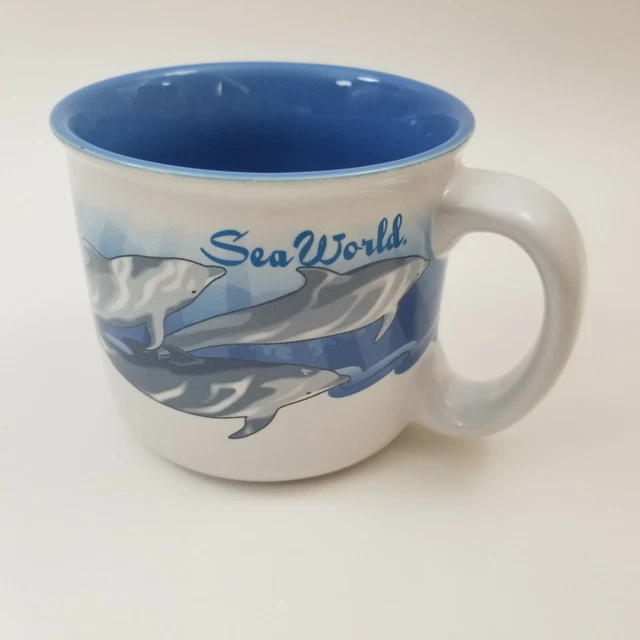 Seaworld Theme Park Dolphin Large Oversized Ceramic Coffee Mug