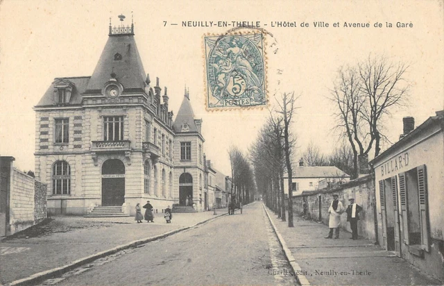 Cpa 60 Neuilly En Thelle Hotel De Ville Avenue De La Gare