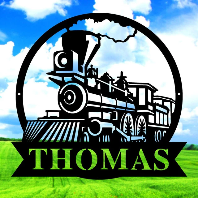 Train Metal Sign Custom Metal Sign Railroad Railway Metal Art Home Decor