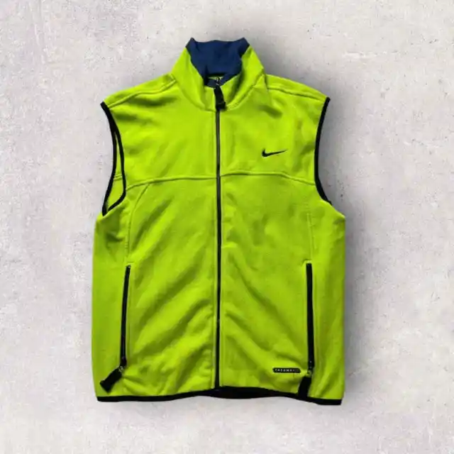 Vintage Crazy Nike ACG Sherpa Neon Running Hiking Vest 90s Size Medium