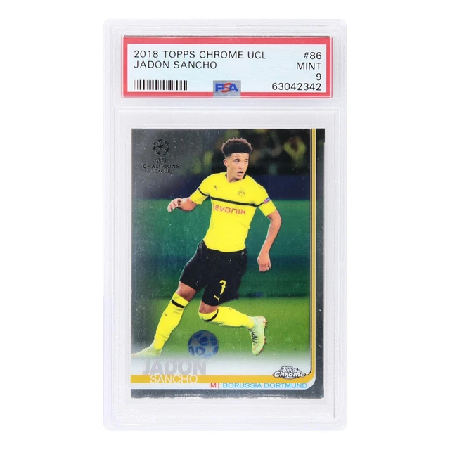 2018-19 Topps Chrome UEFA Champions League Soccer Jadon Sancho PSA 9