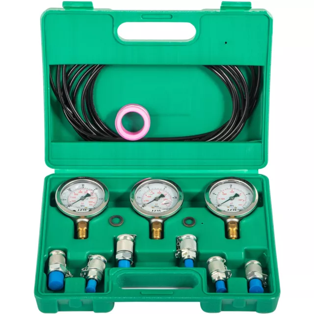 VEVOR Hydraulic Pressure Test Kit 25/40/60MPa 304 Stainless Steel W/6 Couplings