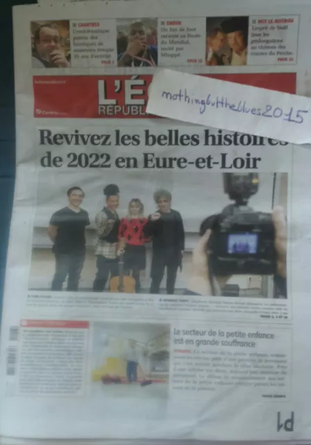 Nicola Sirkis Indochine en couverture journal régional 2022 RARE