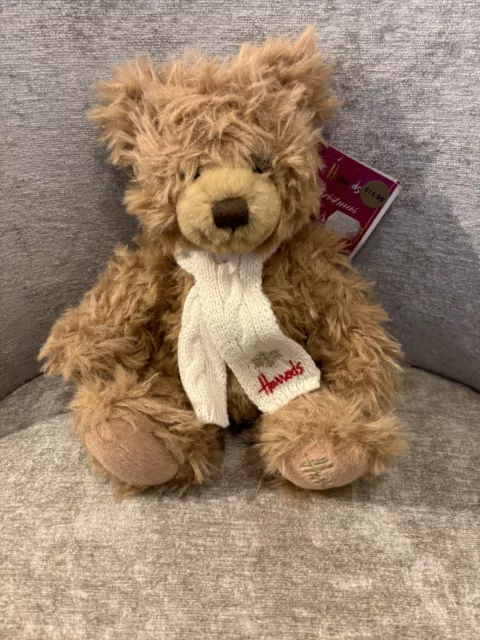 HARRODS 2016 8" CHRISTMAS 'BOY' TEDDY BEAR NEW With Tags Rare