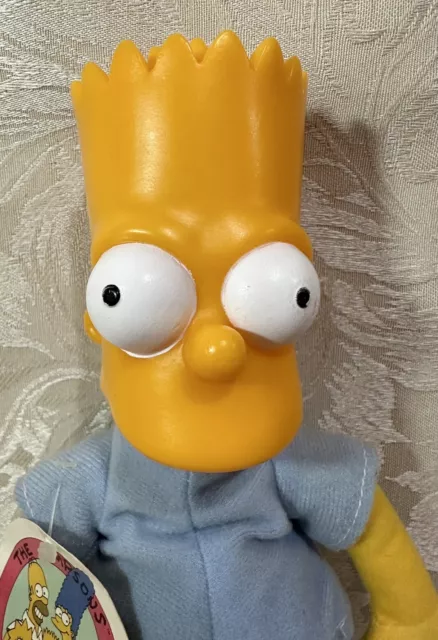 Vintage Bart Simpson - Vinyl Head Figure 9" Plush Doll ACME - 1990 - Tagged 2