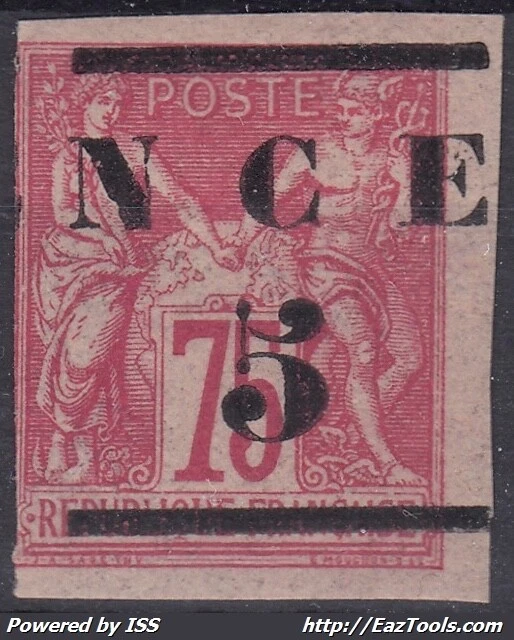 Nouvelle Caledonie : 5 Sur 75 Rose N° 7 Neuf * Gomme Avec Charniere - Cote 80 €