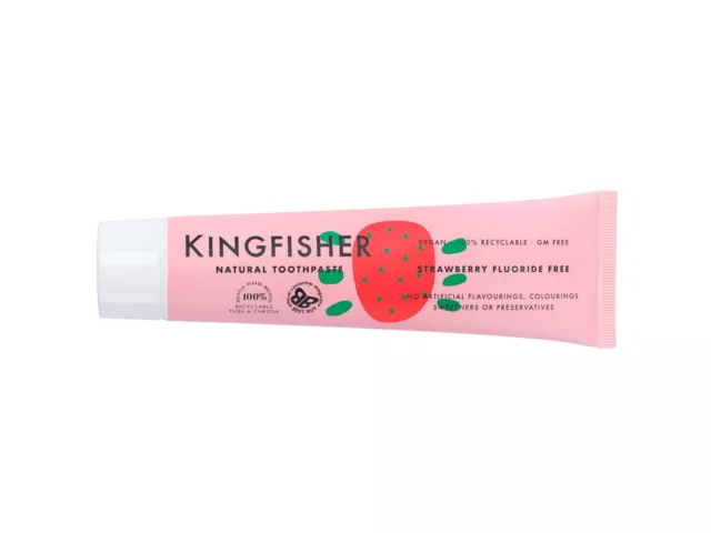 Kingfisher Children's Strawberry Toothpaste (Fluoride Free) - 100ml (Pack of 8)