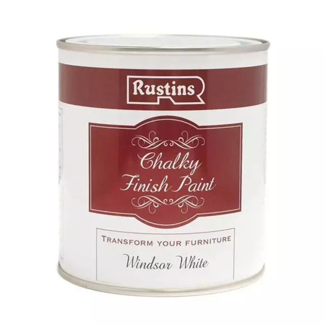 Rustins 500Ml Chalky Finish Paint Quick Dry Furniture Wax Windsor White