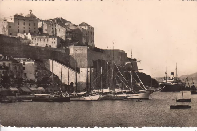 Carte postale ancienne CORSE 2B CALVI bateaux écrite