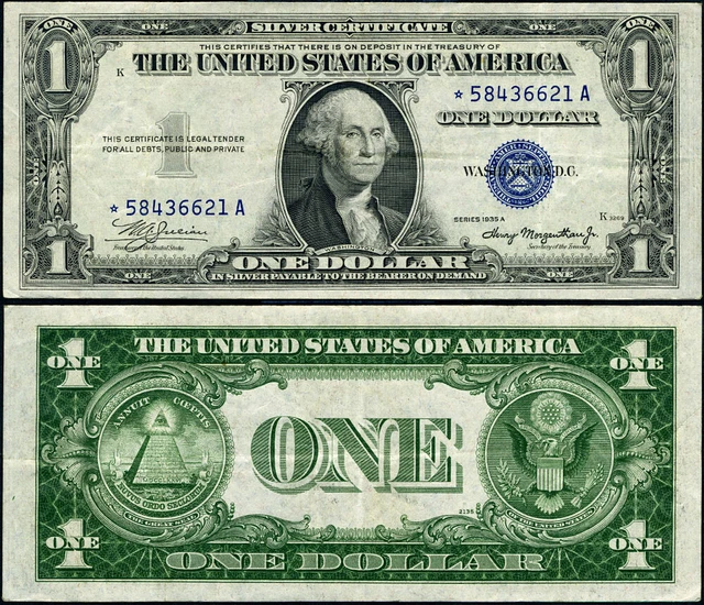 FR. 1608* $1 1935-A Silver Certificate Non-Mule *-A Block VF+ Star