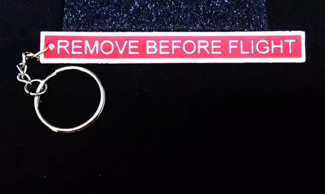 Keyring REMOVE_BEFORE_FLIGHT RED tag PVC for Crew Pilot label