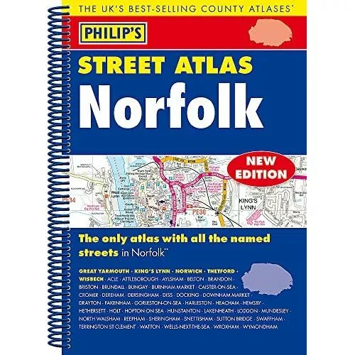 Philip's Street Atlas Norfolk: Spiral Edition - Paperback NEW Philips (Author 3