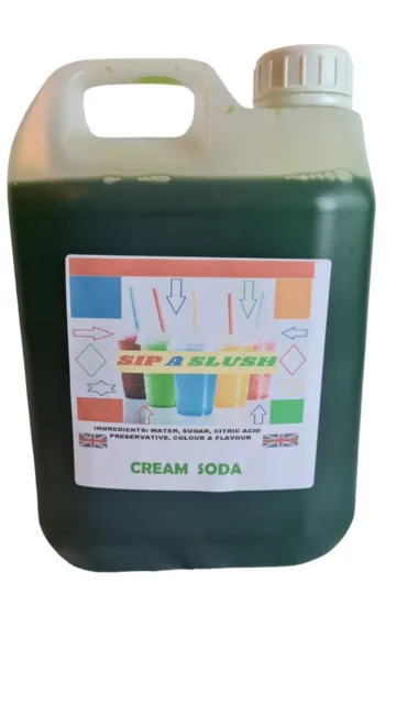 5 litre Cream Soda  Sip A Slush Syrup 1L:5L