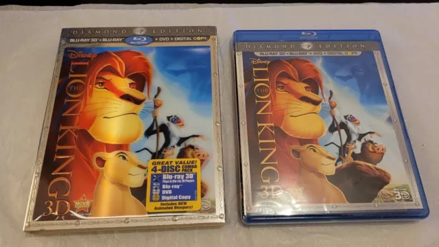 The Lion King (3D/Blu-ray/DVD, 2011, 4-Disc Set, Diamond Edition) Brand New!