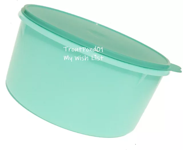 TUPPERWARE Giant 42c Canister  Double Pie Taker Cake Keeper Carrier Mint Green 2