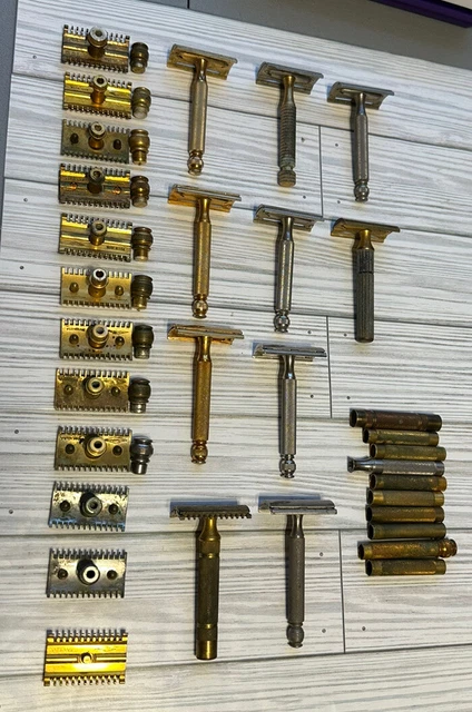 Vintage Gillette Tech De Complete Razors And Parts Lots-Combs/Head Ball Ends Vintage Gillette Tech De Complete Razors And Parts Lots-Combs/Head Ball Ends