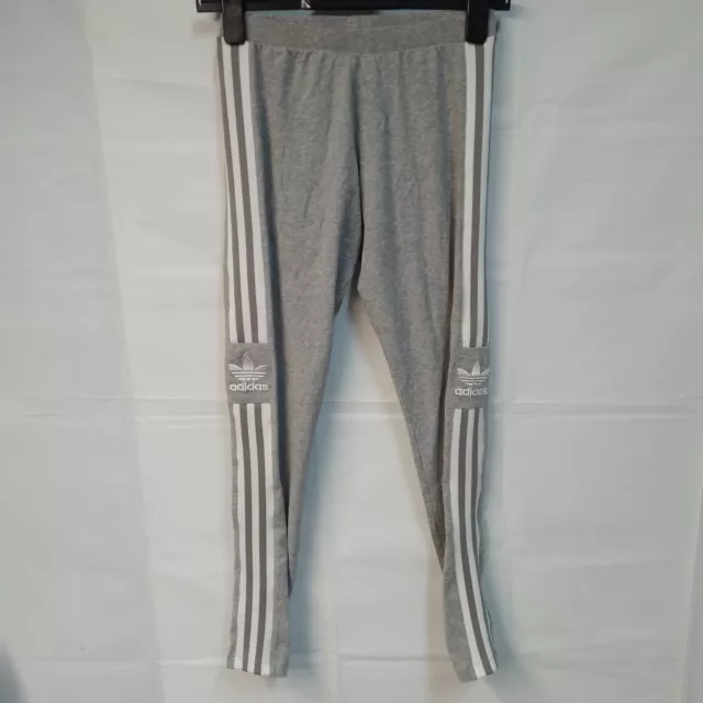 Adidas 3 Stripe Women's Leggings Grey Size Uk 10