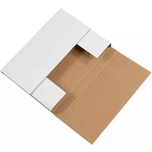 Myboxsupply 12 1/8 x 9 2.5/20.3x5.1cm Blanc Easy-Fold Expéditeurs, 50 Par Pack