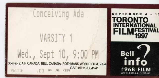 Conceiving Ada Vintage Movie Pass Toronto International Film Festival 1997